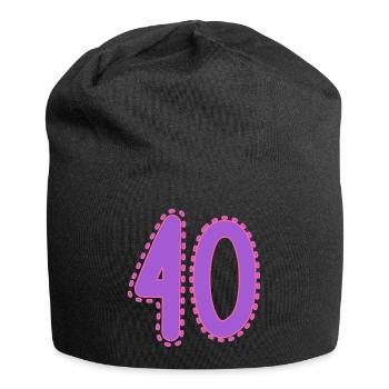 40. 40 ANS. 40e ANNIVERSAIRE. ANNIVERSAIRE 40 ANS. - Bonnet en jersey - noir - Devant