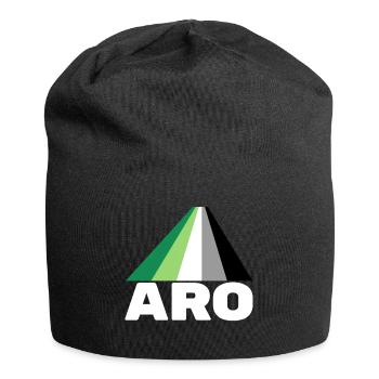 Aromantik, aromatisch, aro - Jersey-Beanie - Schwarz - Vorne