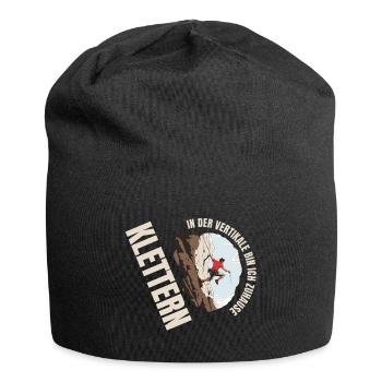 In der Vertikale bin ich Zuhause - Jersey-Beanie - Schwarz - Vorne