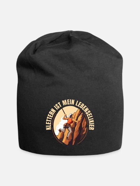 Klettern ist mein Lebenselixier - Jersey-Beanie - Schwarz