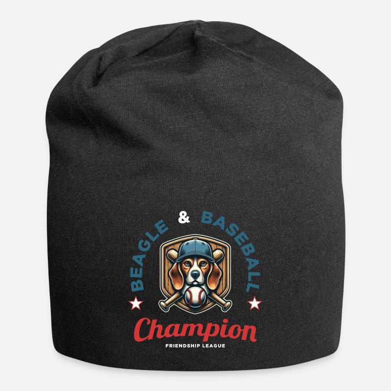 Fan de baseball, de beagles et d’Amérique - Bonnet en jersey - noir