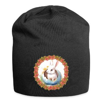 Lapin de Pâques Oeuf de Pâques Lapin de Pâques Oeuf de lapin - Bonnet en jersey - noir - Devant