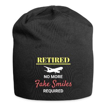 Flugbegleiter im Ruhestand Flugbegleiter Flugbegleiter - Jersey-Beanie - Schwarz - Vorne