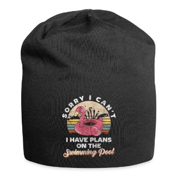 Pool Flamingo Sonne Freunde - Jersey-Beanie - Schwarz - Vorne