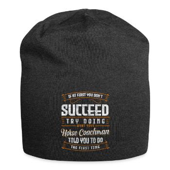 Pferdekutsche Hobby Wagen - Jersey-Beanie - Anthrazit - Vorne