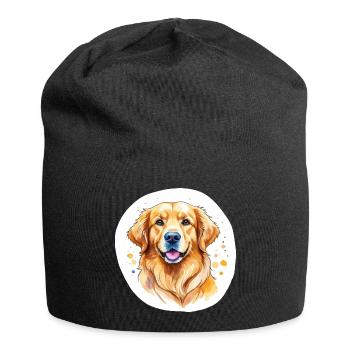 Aquarelles Golden Retriever - Bonnet en jersey - noir - Devant