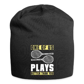Tennis Racket Backhand Serve - Jersey Beanie - black - Front