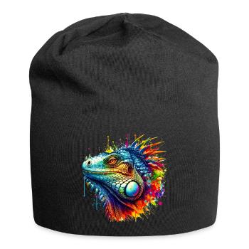 Leguan - Jersey-Beanie - Schwarz - Vorne