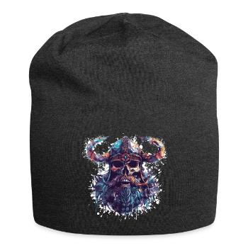 Viking Skull - Jersey Beanie - charcoal grey - Front