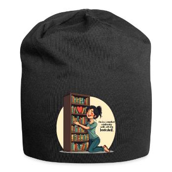 Rat de bibliothèque rat de bibliothèque sur une étagère - Bonnet en jersey - noir - Devant