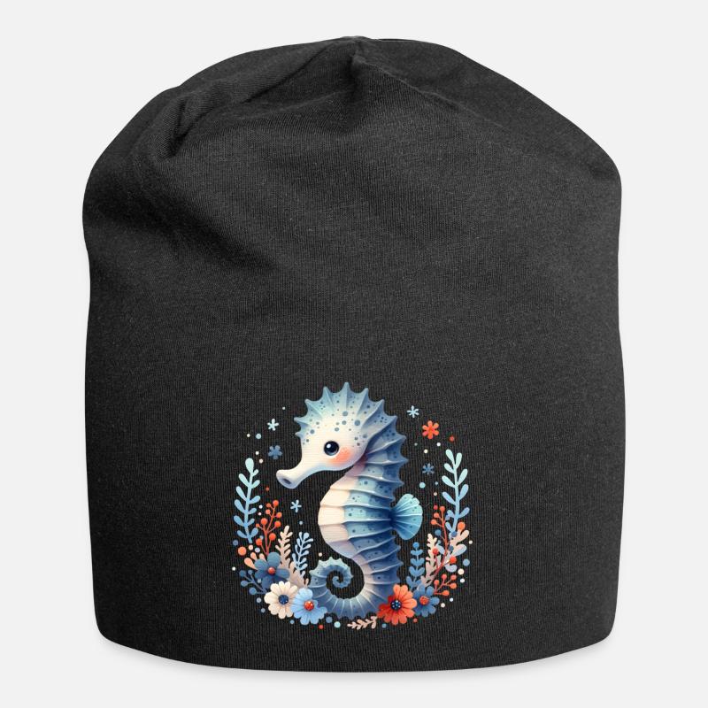 Seepferd Seepferdchen - Jersey-Beanie - Schwarz