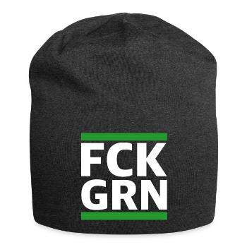 Scheiss auf Grün | lustige Sprüche, Klimawandel - Jersey-Beanie - Anthrazit - Vorne