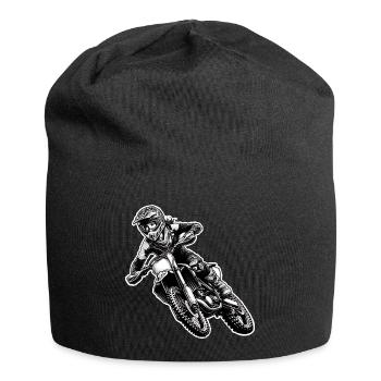 Motocross Women Girls Girl - Jersey Beanie - black - Front