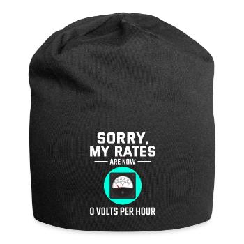Retired Electrician: 0 Volts Per Hour - Jersey Beanie - black - Front