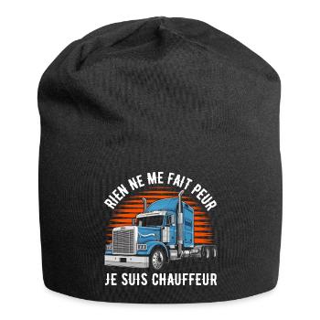 Rien ne me fait peur je suis chauffeur cadeau - Bonnet en jersey - noir - Devant