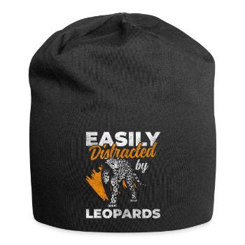 Léopard Animal Sauvage - Bonnet en jersey - noir - Devant
