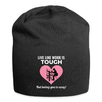 Lineman Valentinstag Live Line Work Liebe Romantik - Jersey-Beanie - Schwarz - Vorne