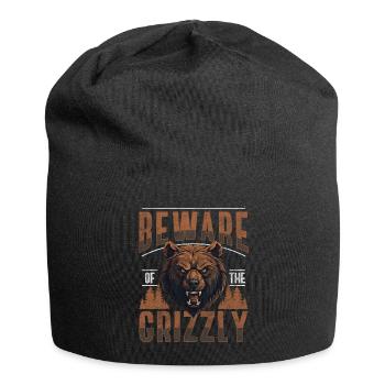 Rugissement du danger de l’ours - Bonnet en jersey - noir - Devant