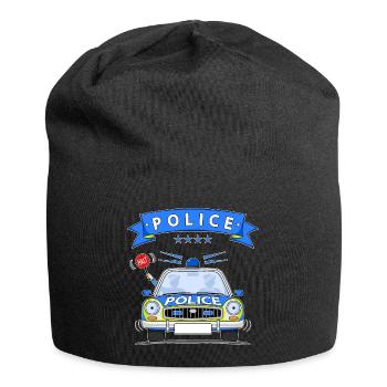 Voiture de police avec sirène - Bonnet en jersey - noir - Devant