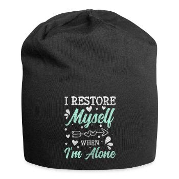 Introvertiert Geek Humor Alleinstehend - Jersey-Beanie - Schwarz - Vorne