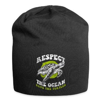 Turtle Reptile Cute - Jersey Beanie - black - Front