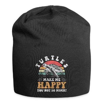 Schildkröte Meeresbewohner Umweltschützer - Jersey-Beanie - Schwarz - Vorne