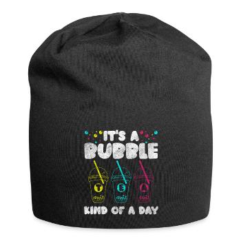 Boba Getränk Sirup To-Go Getränk - Jersey-Beanie - Schwarz - Vorne