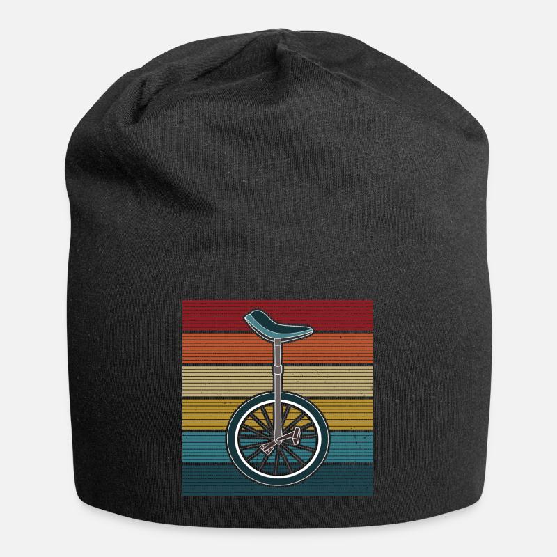 Einrad fahren Retro Vintage Einrad Sunset - Jersey-Beanie - Schwarz