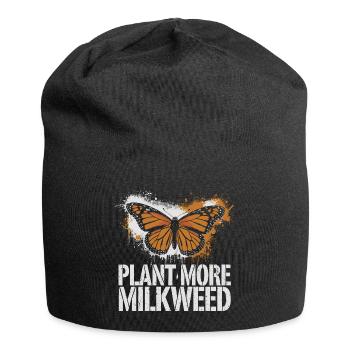 Natur bewahren mit Seidenpflanzen - Jersey-Beanie - Schwarz - Vorne