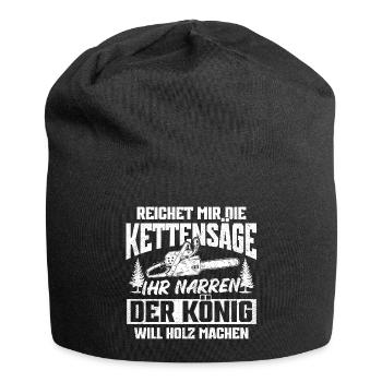 Der König will Holz machen - Holzfäller Kettensäge - Jersey-Beanie - Schwarz - Vorne