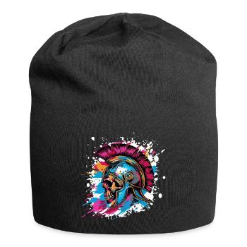 Crâne Spartiate Gladiateur - Bonnet en jersey - noir - Devant