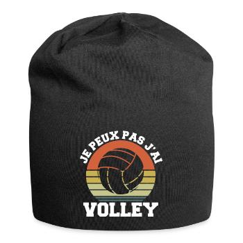 Ich kann nicht Ich habe Volley Humor Geschenk - Jersey-Beanie - Schwarz - Vorne