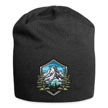 Berge Winter Wald Gipfel - Jersey-Beanie - Schwarz - Vorne