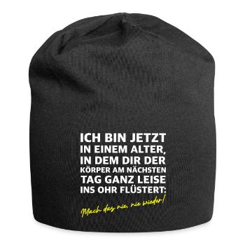 Mach das nie nie wieder | lustige Sprüche - Jersey-Beanie - Schwarz - Vorne