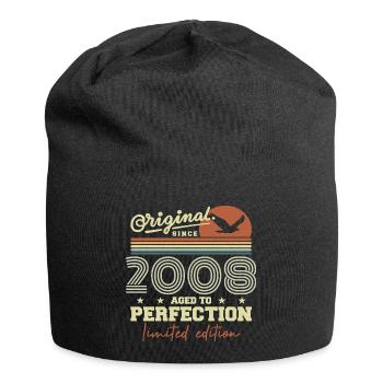Original 2008 Retro 2008 Geburtstagsgeschenk 2008 - Jersey-Beanie - Schwarz - Vorne