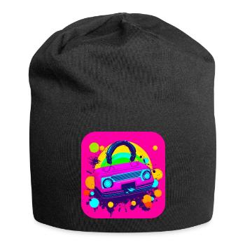 80er Retro Radio Star Nostalgie - Jersey-Beanie - Schwarz - Vorne