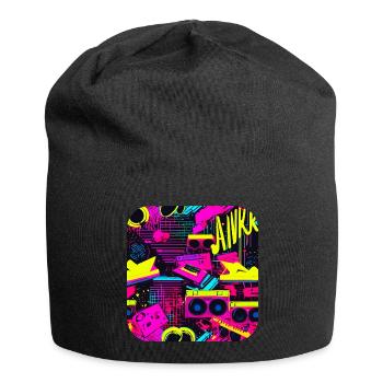 Années 80 Mode de vie Oldschool Pop - Bonnet en jersey - noir - Devant