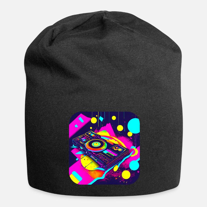 80er Party Vintage Mottoparty - Jersey-Beanie - Schwarz