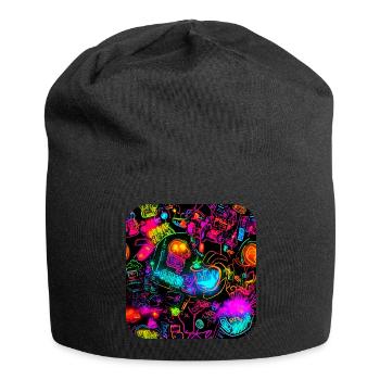 Neon Bright Colorful Creative Style Party - Jersey Beanie - black - Front