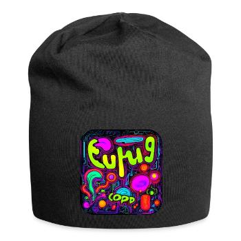 Neon Colors Bright Style UV - Jersey Beanie - black - Front