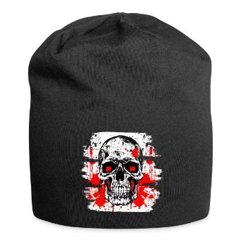 Totenschädel Tattoo Heavy Metal Rocker - Jersey-Beanie - Schwarz - Vorne
