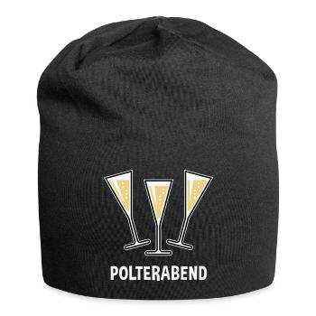 Polterabend (JGA / Sektgläser / Trichter Zu / 3C) - Jersey-Beanie - Schwarz - Vorne