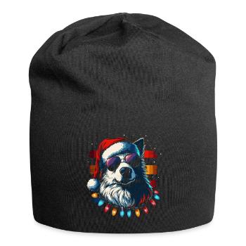 Samoyed Christmas Sunglasses - Jersey Beanie - black - Front