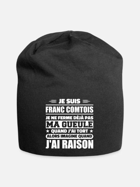 Franc comtois je ferme pas ma gueule franche comté - Bonnet en jersey - noir