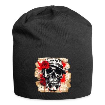 Skull Tattoo Heavy Metal Rocker - Jersey Beanie - black - Front