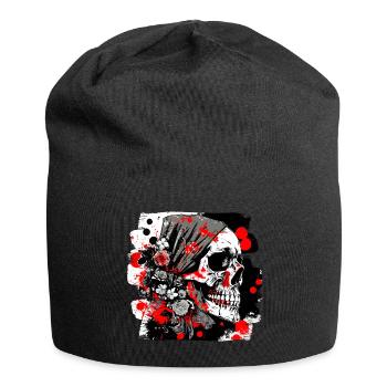 Skull Splash Trash Polka Tattoo - Jersey Beanie - black - Front