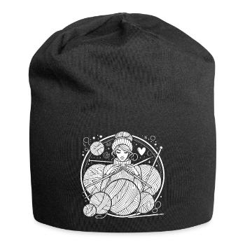 Knitting Design – Style & Cosiness - Jersey Beanie - black - Front