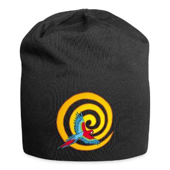 Le soleil et l'oiseau - Bonnet en jersey - noir - Devant