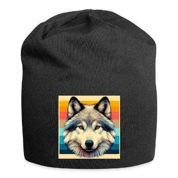 Wolf - Jersey Beanie - black - Front