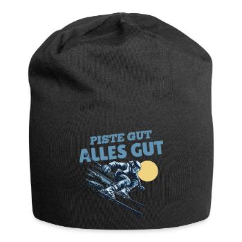 Piste bien, tout est bon Skier dit - Bonnet en jersey - noir - Devant